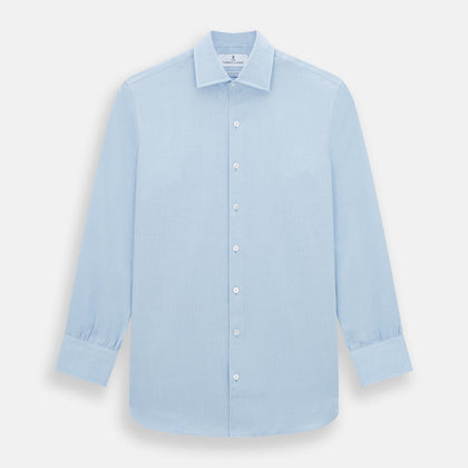 Tailored Fit Blue Cotton Cashmere Belgravia Shirt