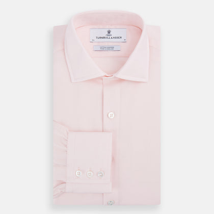 Tailored Fit Pale Pink Cotton Cashmere Belgravia Shirt Image 4
