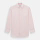 The Turnbull & Asser Tailored Fit Pale Pink Cotton Cashmere Belgravia Shirt features long sleeves and a collar for a formal look, shown flat against a white background.
