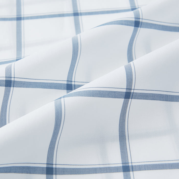 Large Checked Grey on White Weekend Fit Shirt in Cotton Image 5