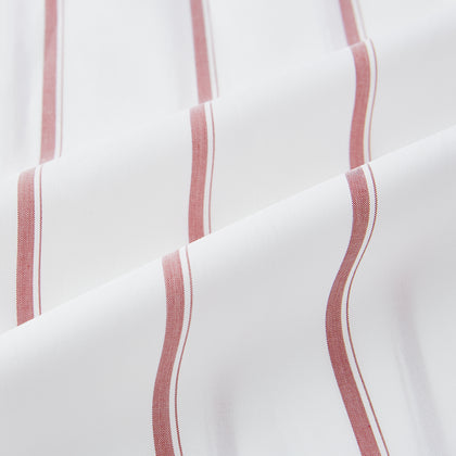 Track Striped Red on White Weekend Fit Shirt in Cotton Image 5