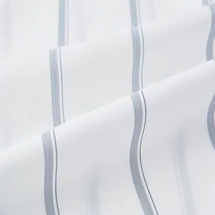 Track Striped Grey on White Weekend Fit Shirt in Cotton Image 6