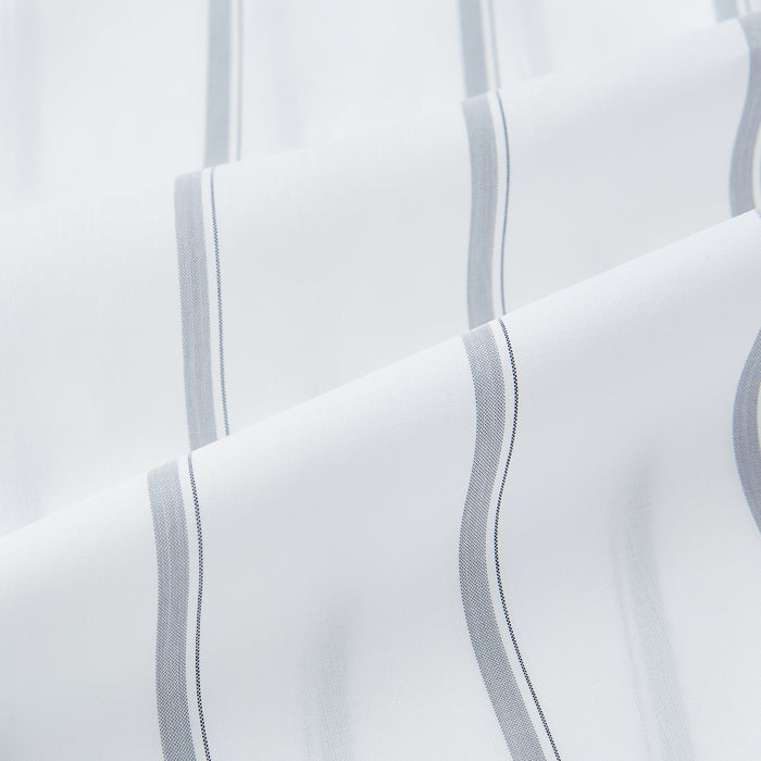Track Striped Grey on White Weekend Fit Shirt in Cotton Image 6