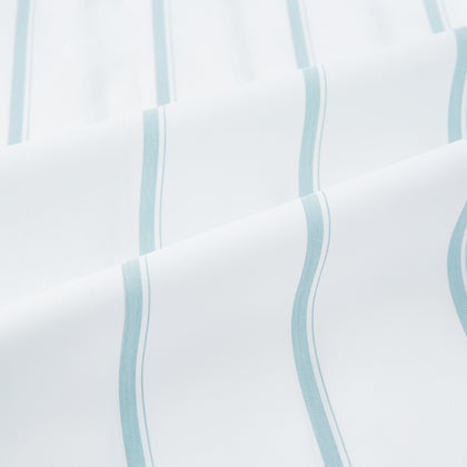 Track Striped Blue on White Weekend Fit Shirt in Cotton Image 5