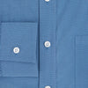 View 4 of product Turnbull & Asser UK SHIRTS WF DERBY COLLAR 1BC 1PKT COLNY BLU/ NVY CHK long-sleeved navy check button-down shirt with a collar, a single chest pocket, and a subtle pattern.