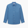 View 6 of product Turnbull & Asser UK SHIRTS WF DERBY COLLAR 1BC 1PKT COLNY BLU/ NVY CHK long-sleeved navy check button-down shirt with a collar, a single chest pocket, and a subtle pattern.