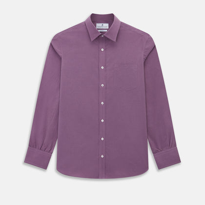 Chequered Navy on Antique Pink Weekend Fit Shirt in Cotton