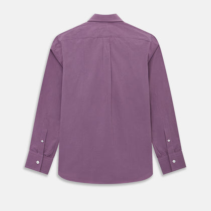 Chequered Navy on Antique Pink Weekend Fit Shirt in Cotton Image 2