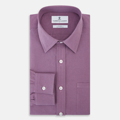 Chequered Navy on Antique Pink Weekend Fit Shirt in Cotton Image 4