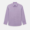 View 1 of product Turnbull & Asser UK SHIRTS WF DERBY COLLAR 1BC 1PKT BABY PINK/NAVY CHK long-sleeved shirt featuring a baby pink and navy check pattern, a button-down front, a single chest pocket, and button cuffs.