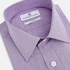View 2 of product Turnbull & Asser UK SHIRTS WF DERBY COLLAR 1BC 1PKT BABY PINK/NAVY CHK long-sleeved shirt featuring a baby pink and navy check pattern, a button-down front, a single chest pocket, and button cuffs.