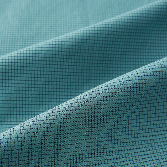 Fine Checked Sage Green Weekend Fit Shirt in Cotton Image 5