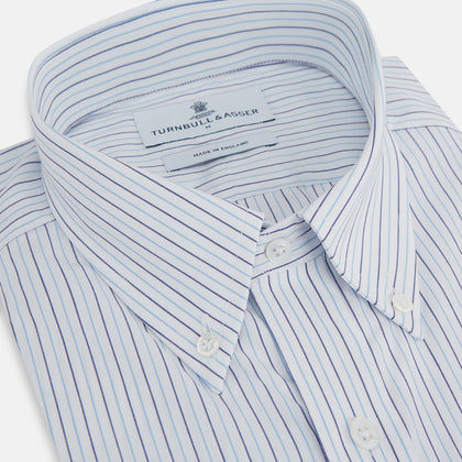 Blue Double Pinstripe Richmond Shirt Image 1
