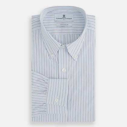 Blue Double Pinstripe Richmond Shirt Image 3