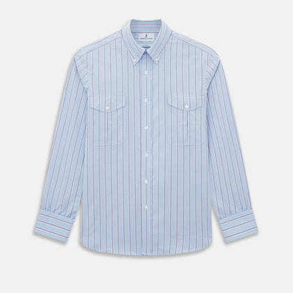 SHIRTS WF DORSET CLR 1BC 2 CHST PKTS BLU PUR CHK