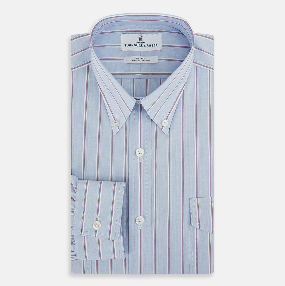 Navy and Purple Multi-Stripe Richmond Shirt XXL