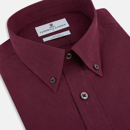 Wine Pin Check Richmond Shirt Image 1