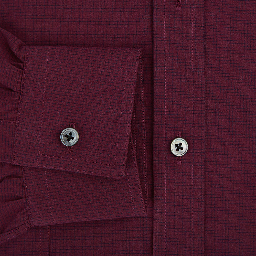 Wine Pin Check Richmond Shirt XXL