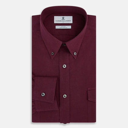 Wine Pin Check Richmond Shirt Image 4