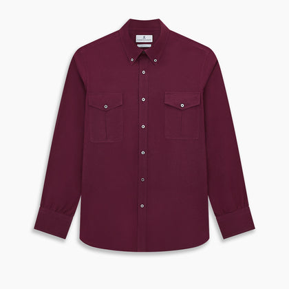 Wine Pin Check Richmond Shirt Image 6