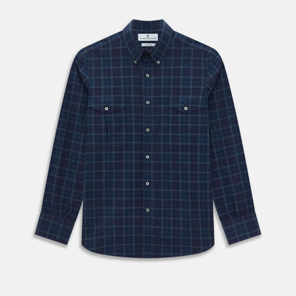 SHIRTS WF DORSET CLR 1BC 2 CHST PKTS NAVY WHTE CHK