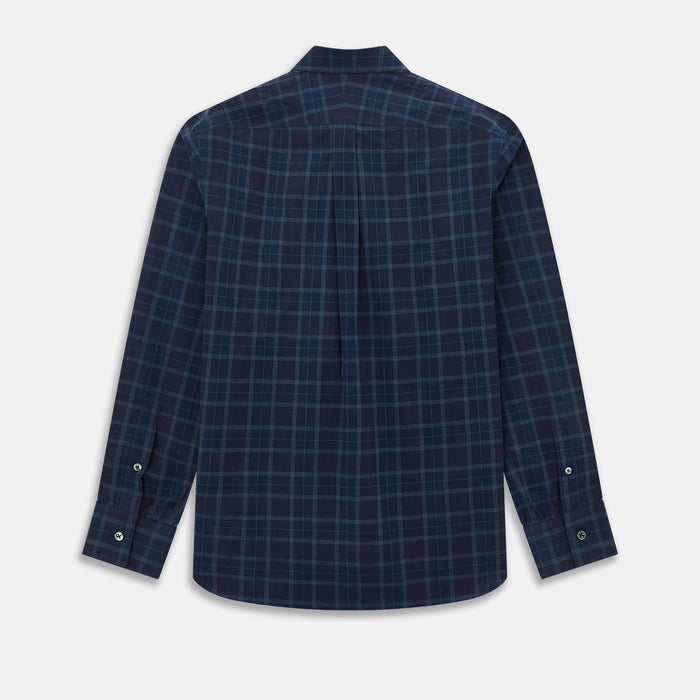 Navy and White Shadow Check Richmond Shirt Image 2