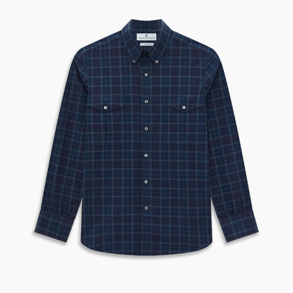 SHIRTS WF DORSET CLR 1BC 2 CHST PKTS NAVY WHTE CHK Image 6