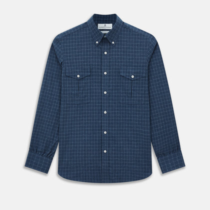 SHIRTS WF DORSET CLR 1BC 2 CHST PKTS INFIGO/WH CHK