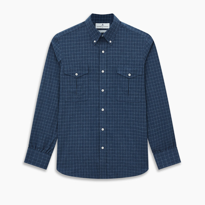 Indigo Tonal Windowpane Richmond Shirt Image 6