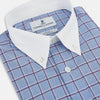View 2 of product Blue and Purple Windowpane Check Richmond Shirt with Contrast Collar & Cuffs XXL