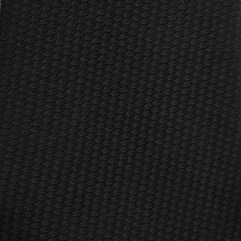 The Turnbull & Asser Black Lace Silk Tie, featuring a refined texture, is elegantly displayed on a white background.