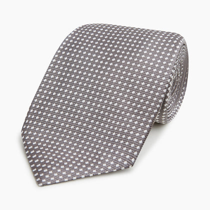 Grey and White Diamond Silk Tie Image 4