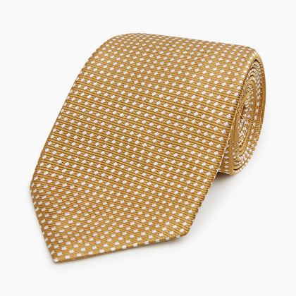 Light Brown and White Diamond Silk Tie Image 4