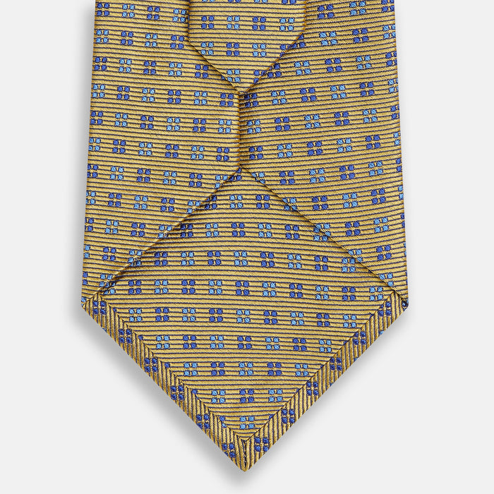 Blue and Gold Multi Dot Silk Tie Image 2