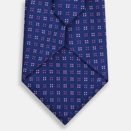 Blue and Pink Multi Dot Silk Tie Image 2