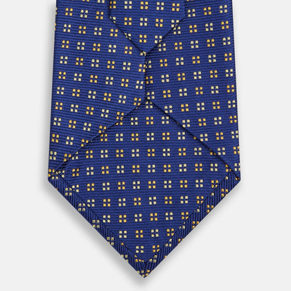 Blue and Yellow Multi Dot Silk Tie Image 2