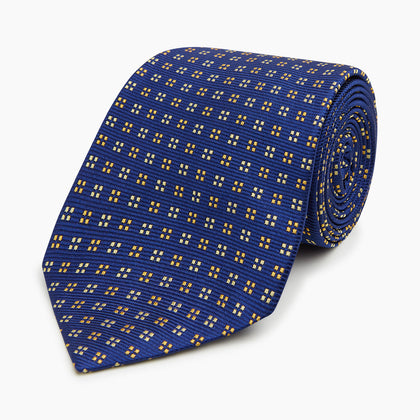 Blue and Yellow Multi Dot Silk Tie Image 4