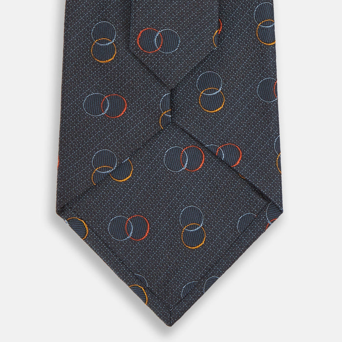 Navy Links Silk Tie Image 2