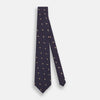 View 2 of product The Navy Triangle Silk Tie by Turnbull & Asser features an elegant gold micro triangle pattern on navy silk, making it a sophisticated accessory that pairs perfectly with Turnbull & Asser shirts.