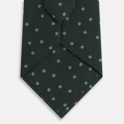 Pale Blue and Green Micro Dot Silk Blend Tie Image 2