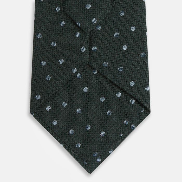 Pale Blue and Green Micro Dot Silk Blend Tie Image 2