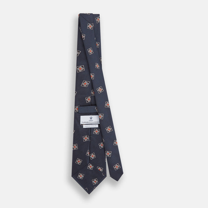 Grey Square Overlay Silk Tie Image 3