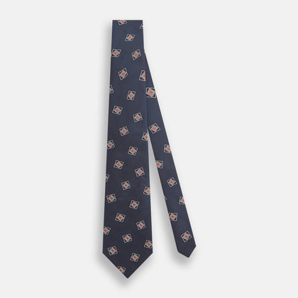 Grey Square Overlay Silk Tie Image 1