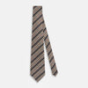 View 2 of product The Turnbull & Asser Brown Houndstooth Stripe Silk Tie features a houndstooth pattern with diagonal stripes, crafted from silk for a refined finish—ideal to pair with Turnbull & Asser shirts.