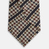 View 3 of product The Turnbull & Asser Brown Houndstooth Stripe Silk Tie features a houndstooth pattern with diagonal stripes, crafted from silk for a refined finish—ideal to pair with Turnbull & Asser shirts.