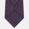 View 3 of product Blue and Red Floral Foulard Printed Silk Tie OS