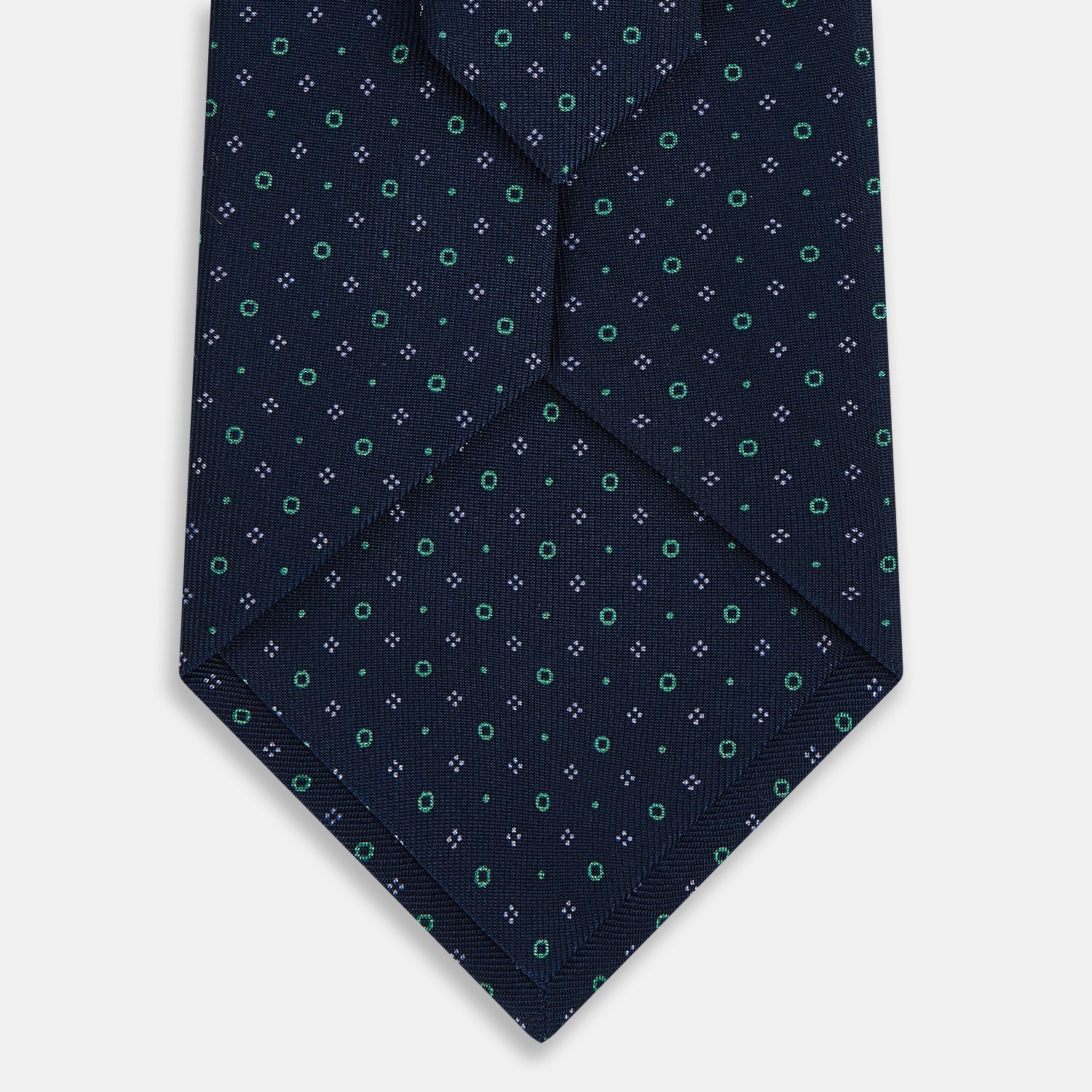 View 3 of product Dark Navy Geometric Pin-Dot Silk Tie OS