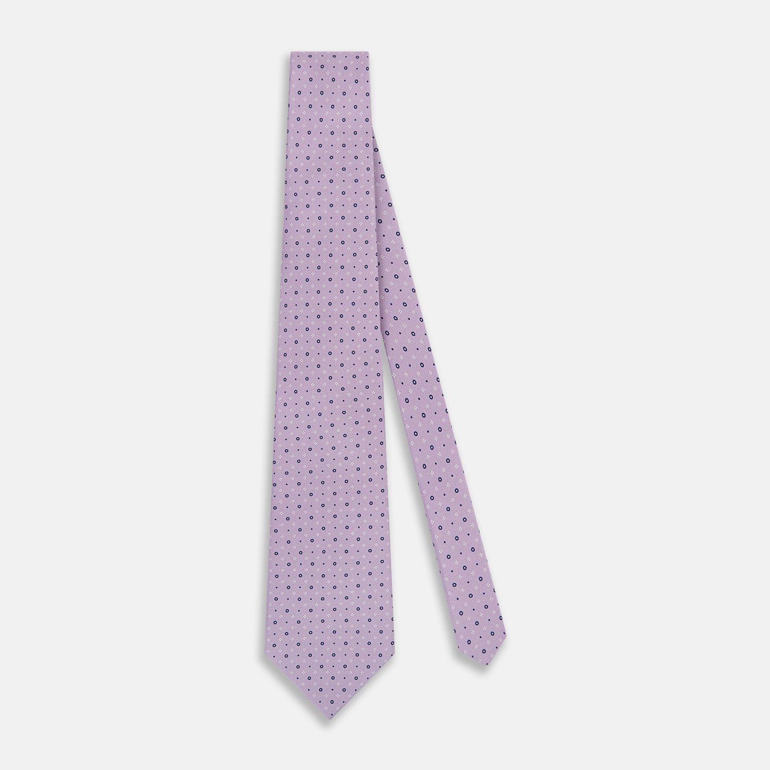 View 2 of product Lilac Geometric Pin-Dot Silk Tie OS