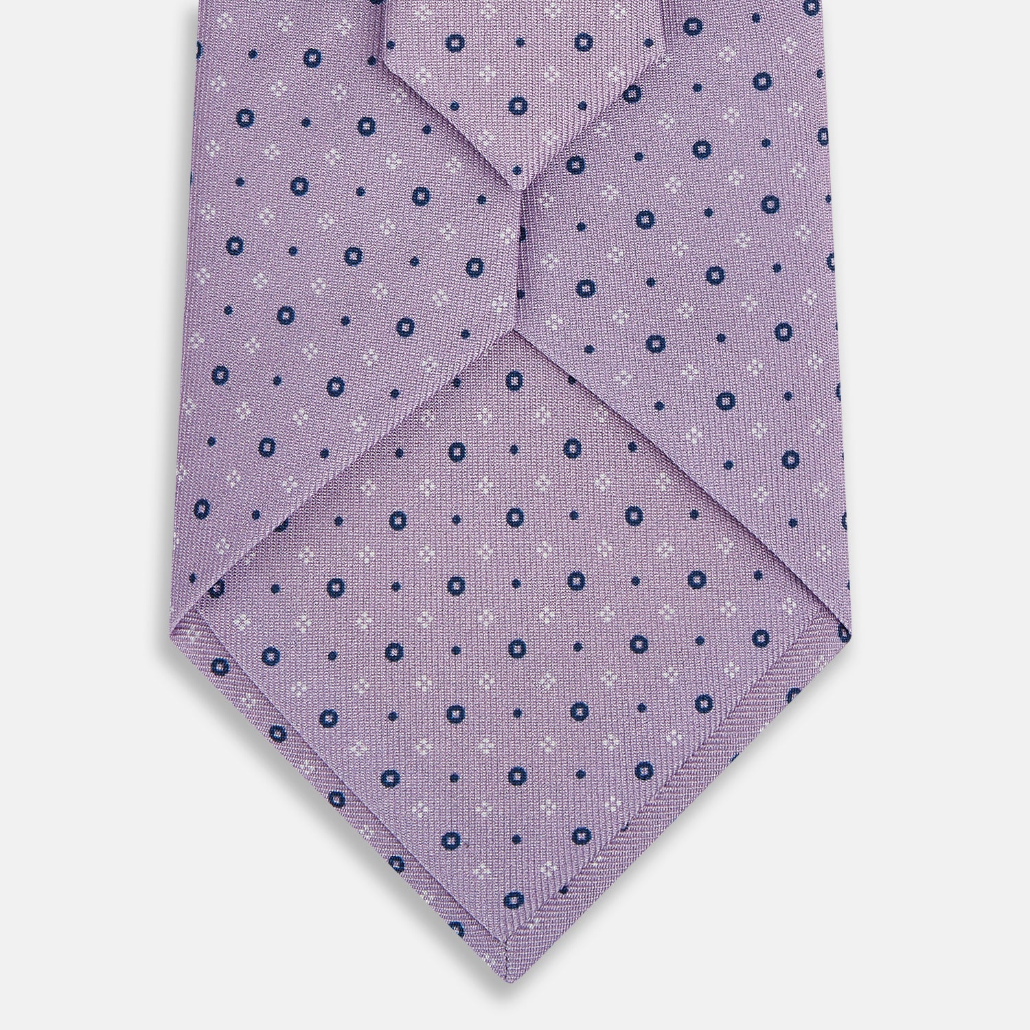 View 3 of product Lilac Geometric Pin-Dot Silk Tie OS