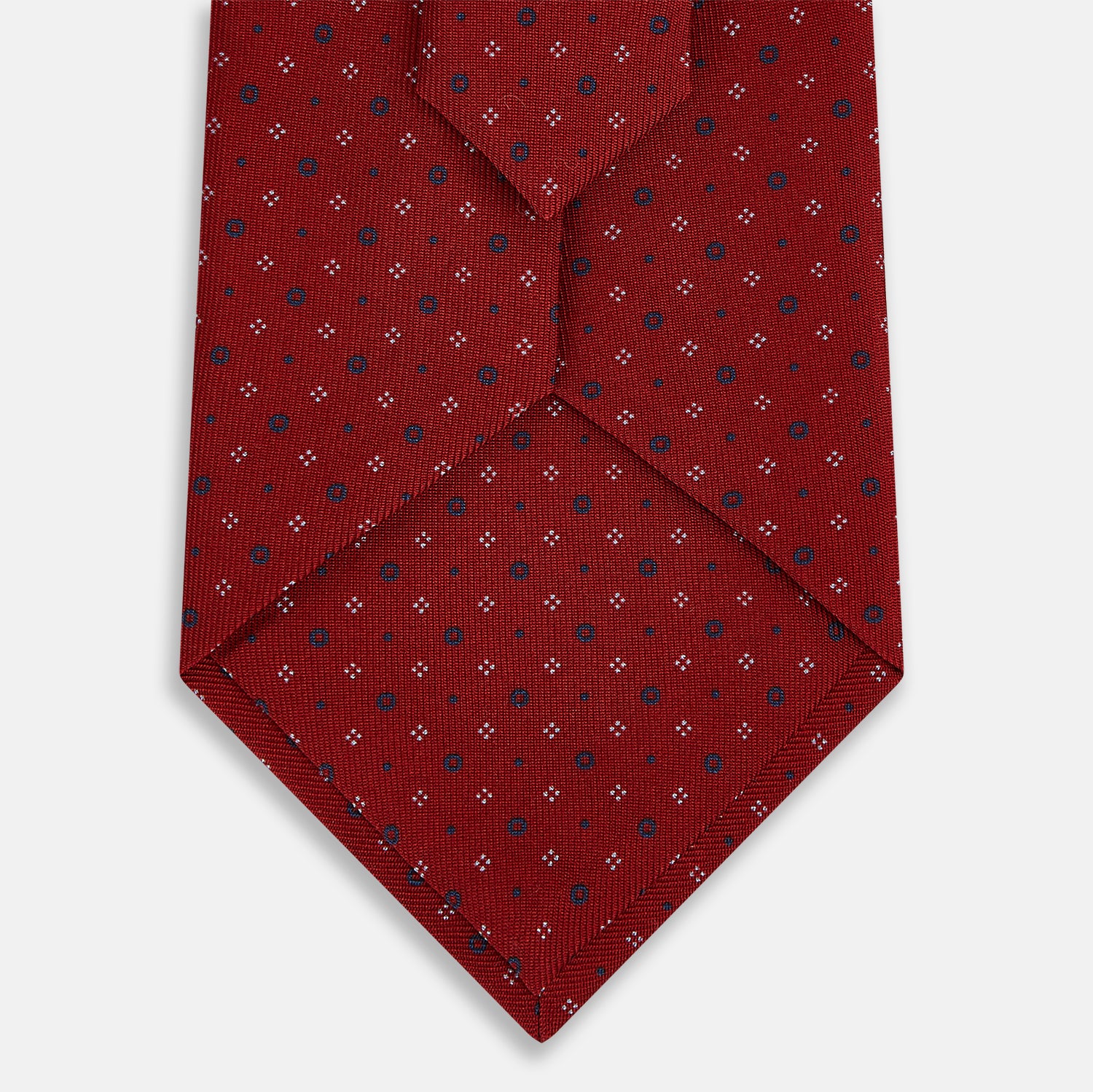 View 3 of product Red Geometric Pin-Dot Silk Tie OS